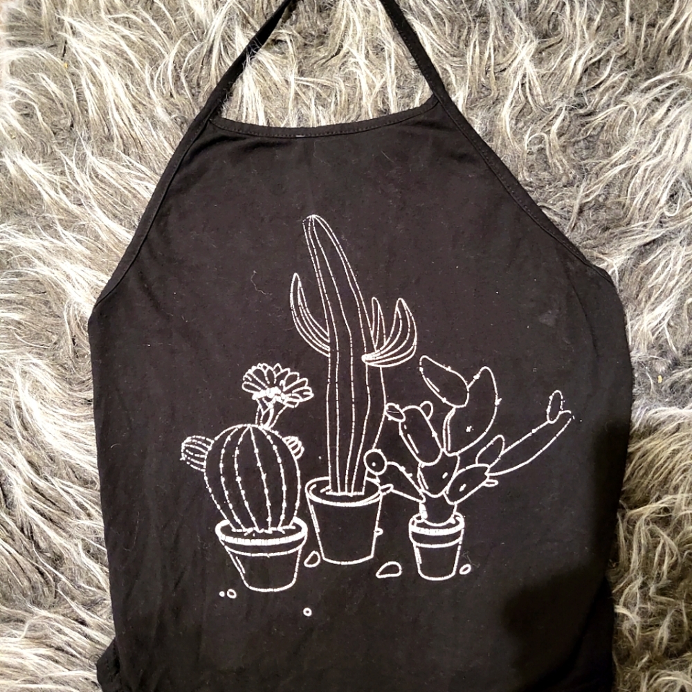 Cactus print halter crop top